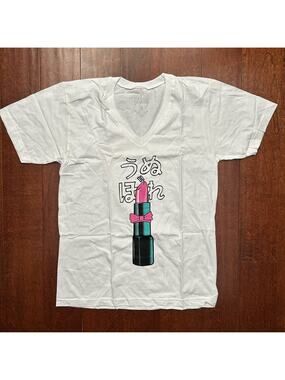 Vanity Forever Jeffree Star White Tee with Lipstick Graphic Design, Size M, NWOT